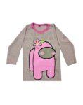 REMERA AMONG US GRIS MANGA LARGA (2-6)