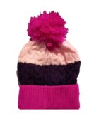 GORRO INVIERNO RAYADO ROSA FUCSIA