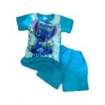 CONJUNTO STITCH CELESTE MANGA CORTA