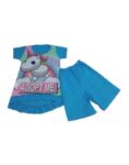 CONJUNTO PIJAMA UNICORNIO MANGA CORTA CELESTE