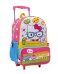 MOCHILA 16" CON CARRO ESCOLAR DE HELLO KITTY