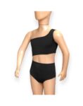 TRAJE DE BAÑO ENTERIZA NEGRA CON CORTE