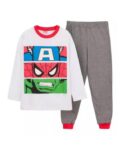 CONJUNTO PIJAMA AVENGERS SPIDERMAN, CAPITAN AMERICA Y HULK BLANCO