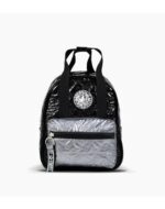 MOCHILA 11" PUFFY FOOTY METALIZADA COLOR NEGRO