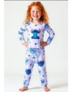 CONJUNTO PIJAMA MANGA LARGA INVIERNO STITCH ROSA