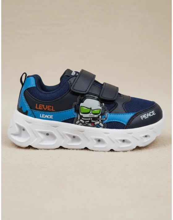 D_NQ_NP_2X_829417-MLA112510160330_062026-F ZAPATILLAS FOOTY ZOMBIES AZUL VELCRO CON LUZ AL PISAR (26-32) - Imagen 1