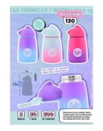 BOTELLA TERMICA TERMO DE ACERO INOXIDABLE AQUA/ROSA - Imagen 2