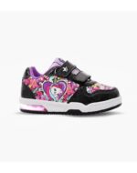 ZAPATILLAS FOOTY PLUS UNICORNIO LOVE NEGRO CON LUZ AL PISAR (22-30)