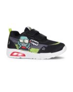 ZAPATILLAS FOOTY POP ZOMBIES NEGRO/VERDE VELCRO CON LUZ AL PISAR (25-30)