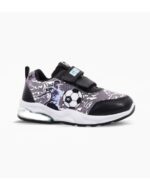 ZAPATILLAS FOOTY PLUS PELOTA NEGRO CON LUZ AL PISAR (22-30)