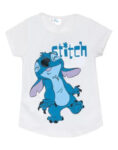 REMERA STITCH MANGA CORTS BLANCA OFICAL DISNEY