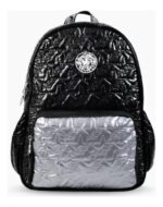 MOCHILA PUFFY FOOTY METALIZADA NEGRO LOGO