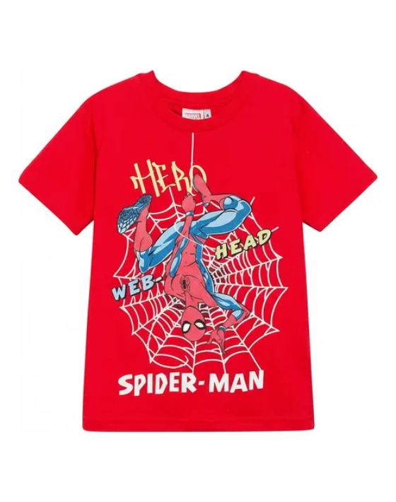 D_NQ_NP_991281-MLA93422628215_092025-O REMERA MANGA CORTA MARVEL SPIDERMAN TELARAÑA ROJO - Imagen 1
