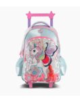 MOCHILA FOOTY CARRO 18″ UNICORNIO WINGS CELESTE CON LUZ LED