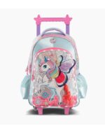 MOCHILA FOOTY CARRO 18″ UNICORNIO WINGS CELESTE CON LUZ LED