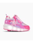 ZAPATILLAS FOOTY ROLLER SUPER STAR ROSA CON LUCES LED RECARGABLE (28-36)