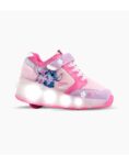 ZAPATILLAS FOOTY ROLLER STITCH LOVE ROSA CON LUCES LED RECARGABLE (28-36)
