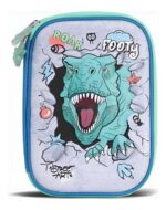 CARTUCHERA FOOTY DESPLEGABLE 2 PISOS DINOSAURIO VERDE