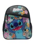 MOCHILA 12" DISNEY WABRO LICENCIA OFICIAL STITCH FLORES NEGRO
