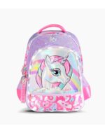 MOCHILA FOOTY ESPALDA 18" UNICORNIO ARCOIRIS FUCSIA CON LUZ LED