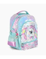 MOCHILA FOOTY ESPALDA 18" UNICORNIO ARCOIRIS CELESTE/LILA CON LUZ LED - Imagen 2