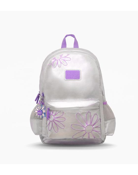MOCHILA FOOTY ESPALDA 18″ MARGARITA DAISY PLATEADA