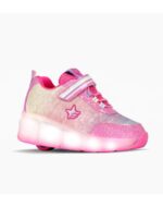 ZAPATILLAS FOOTY ROLLER SHINY RAINBOW ROSA CON LUCES LED RECARGABLE (28-36)