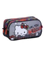 CARTUCHERA KITTY ROCKERA DOBLE CIERRE WABRO