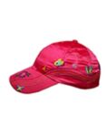 GORRO CON VISERA METALIZADA CON FLORES