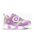 ZAPATILLAS FOOTY MINI CORAZON LILA VELCRO CON LUZ AL PISAR (22-26)