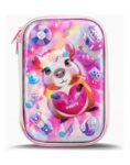 CARTUCHERA FOOTY CAPYBARA LILA DESPLEGABLE CON UTILES
