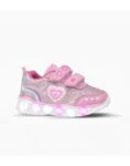 ZAPATILLAS FOOTY MINI CORAZON BRILLO ROSA CON LUZ AL PISAR (22-26)
