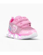 ZAPATILLAS FOOTY MINI CORAZON BRILLO ROSA CON LUZ AL PISAR (22-26) - Imagen 2
