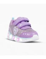 ZAPATILLAS FOOTY MINI CORAZON BRILLO LILA CON LUZ AL PISAR (22-26) - Imagen 2