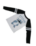 REMERA STITCH MANGA LARGA NEGRO BLANCO DISNEY OFICIAL