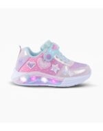 ZAPATILLAS FOOTY DIAMANTE CELESTE CON LUZ AL PISAR (27-34)