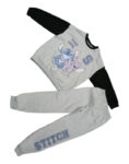 CONJUNTO BUZO PANTALON GRIS MANGA NEGRA STITCH DISNEY