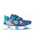 ZAPATILLAS FOOTY GOL PELOTA AZUL CON LUZ AL PISAR (28-36)