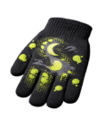 GUANTES NEGROS C/ VERDE CLARO