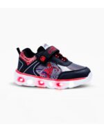 ZAPATILLAS FOOTY SPIDERMAN NEW NEGRO CON LUCES AL PISAR (26-32)