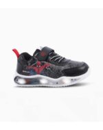 ZAPATILLAS FOOTY PLUS SPIDER POWER NEGRO LUCES AL PISAR (25-30)