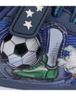 ZAPATILLAS FOOTY MINI SOCCER PELOTA AZUL CON LUZ AL PISAR (22-26) - Imagen 2