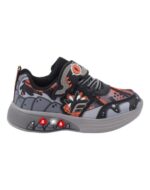 ZAPATILLAS FOOTY DRAGON FIRE NEGRO CON LUZ AL PISAR (27-34)