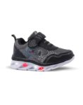 ZAPATILLAS FOOTY MINI DINOSAURIO T-REX WILD NEGRO CON LUZ AL PISAR (22-26)