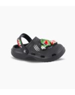 SUECOS DE GOMA CLOGS FOOTY DINOSAURIO NEGRO CON LUZ (21-30)