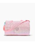 BOLSO FOOTY DEPORTIVO PUFFY METALIZADO CORAZONES ROSA